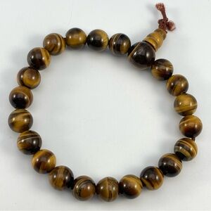 Polished Tiger’s Eye Beaded Stretch Bracelet – Natural Brown Gemstone Jewelry